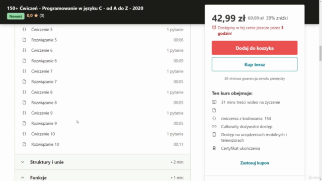 150+ Ćwiczeń - Programowanie w języku C - od A do Z – Screenshot 3