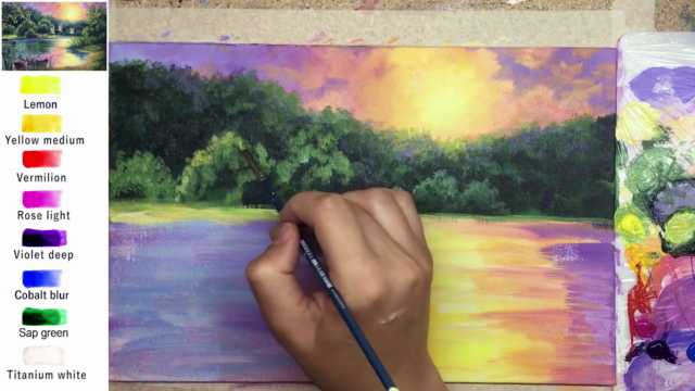 Acrylic lesson - Swan Lake - Landscape – Screenshot 2