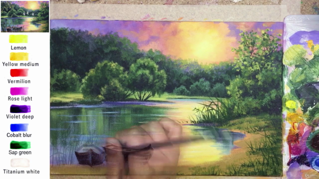 Acrylic lesson - Swan Lake - Landscape – Screenshot 3