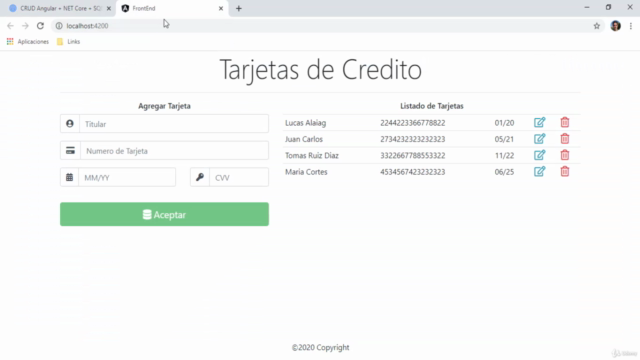 CRUD Angular + NET Core + Entity Framework Core+SqlServer – Screenshot 2