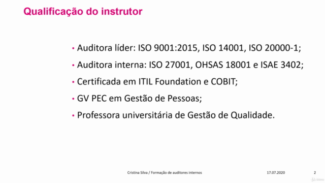 Formação de Auditor Interno – Screenshot 1