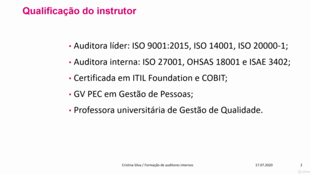 Formação de Auditor Interno – Screenshot 2