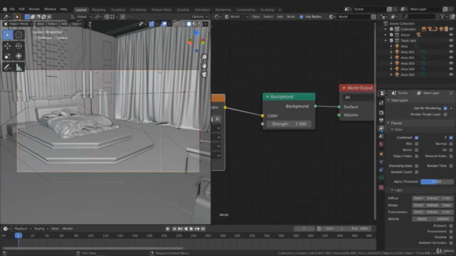 BLENDER: How to create realistic BedRoom with Cycle & Eevee – Screenshot 3