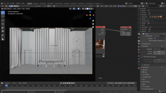 BLENDER: How to create realistic BedRoom with Cycle & Eevee – Screenshot 4