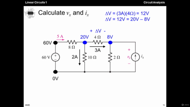 Linear Circuits 1 - 06 - Analysis with Ohm's Law, KCL, & KVL – Screenshot 3