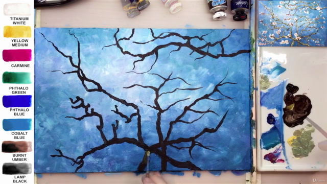 Acrylic lesson - Blooming tree - Flower Painting – Screenshot 2