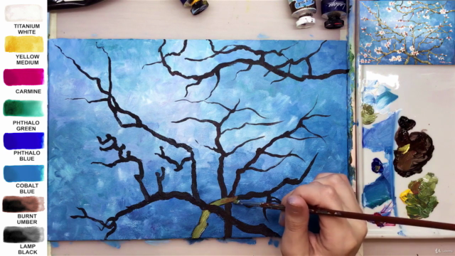 Acrylic lesson - Blooming tree - Flower Painting – Screenshot 3
