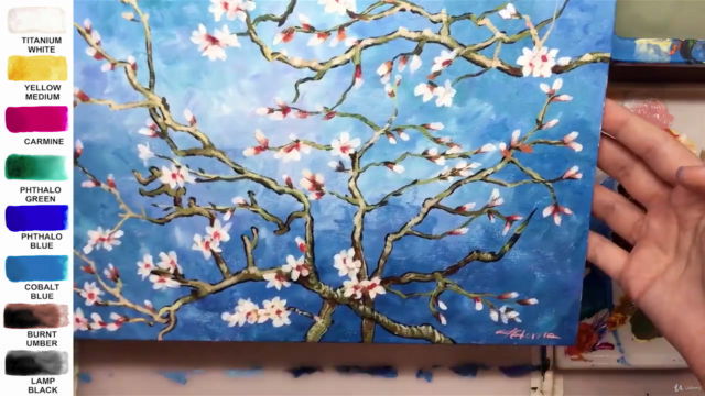 Acrylic lesson - Blooming tree - Flower Painting – Screenshot 4