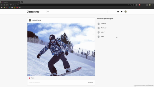 Crea un Instagram con React, GraphQL, Apollo, MongoDB y AWS – Screenshot 1