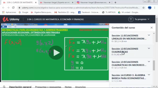 4 EN 1 CURSOS DE MATEMÁTICA, ECONOMÍA Y FINANZAS – Screenshot 1
