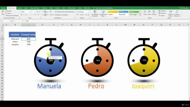 Curso de gráficos profissionais no Excel – Screenshot 1