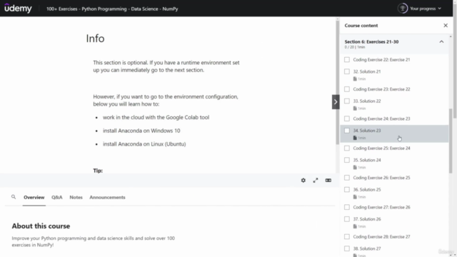 Python Data Science with NumPy: Over 100 Exercises – Screenshot 2
