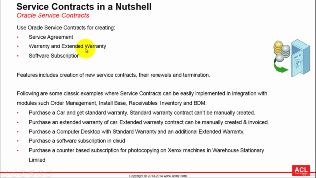 R12i Oracle Service Contracts Fundamentals – Screenshot 1
