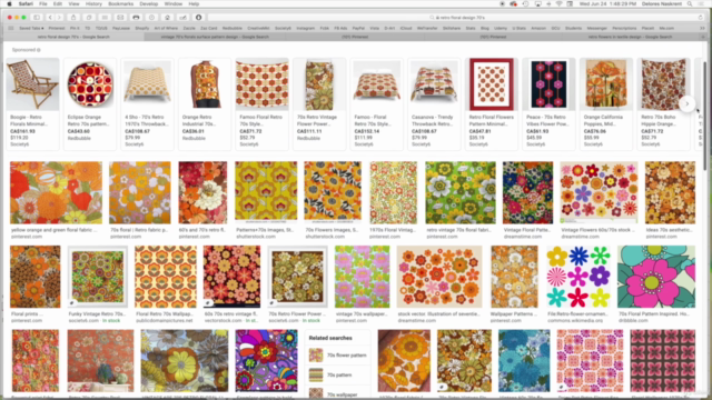 Simple, Quick Retro Floral Coordinates - Adobe Illustrator – Screenshot 2