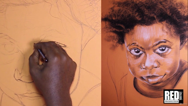 Learn Charcoal Pencil Portrait Painting on Colored Paper – Screenshot 3