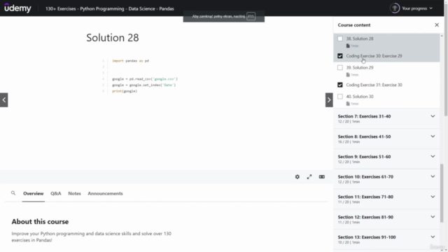 Python Data Science with Pandas: Over 130 Exercises – Screenshot 3