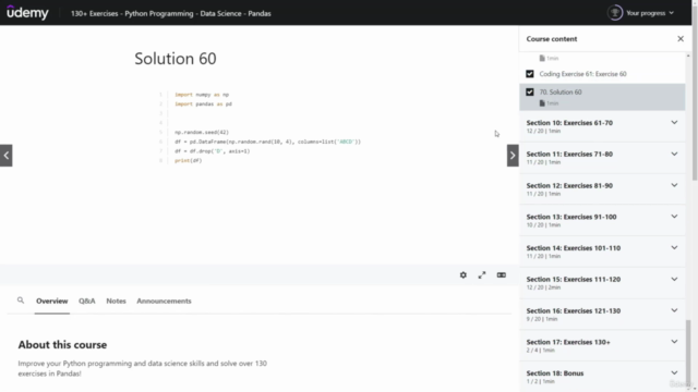 Python Data Science with Pandas: Over 130 Exercises – Screenshot 4