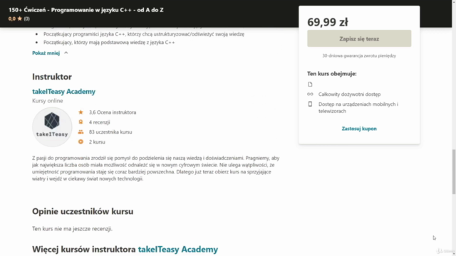 150+ Ćwiczeń - Programowanie w języku C++ - od A do Z – Screenshot 2