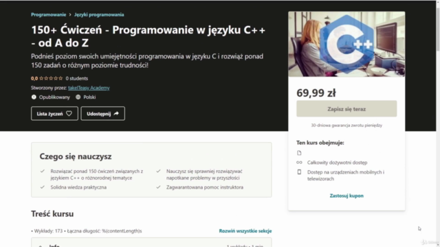 150+ Ćwiczeń - Programowanie w języku C++ - od A do Z – Screenshot 3