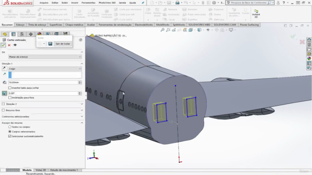Dominando o SolidWorks | Modelagem avançada por superfície. – Screenshot 4