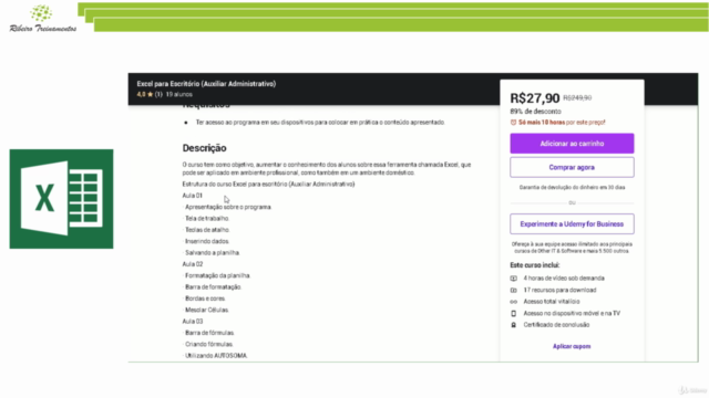 Excel para Escritório (Auxiliar Administrativo) – Screenshot 2