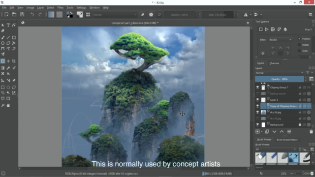 Learn how to create concept environment art using KRITA - Screenshot_04