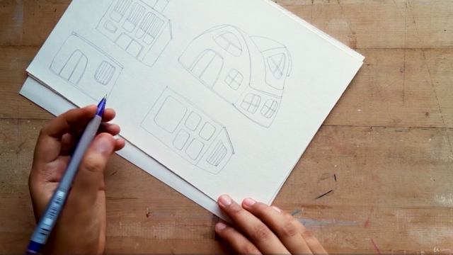 Learn to paint tiny houses using watercolor and gouache – Screenshot 2