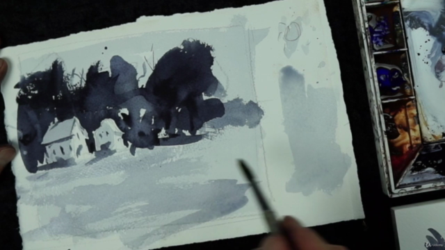 Simple Watercolor Landscapes; Paint Loose Monochrome Art – Screenshot 4