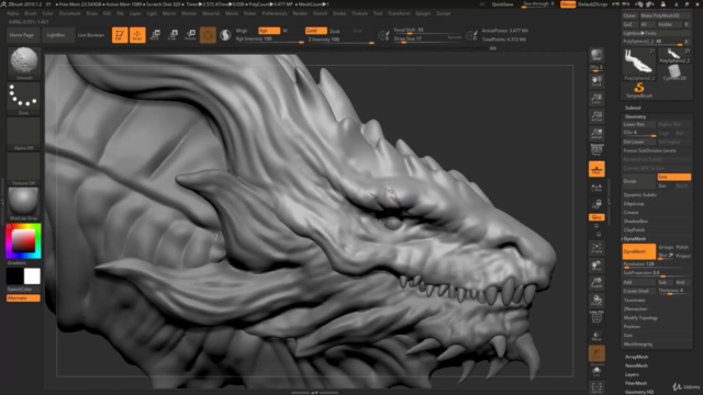 Dragon Concept in Zbrush – Screenshot 2