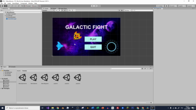 Tworzenie gier w Unity 1 - Projekt Galactic Fight – Screenshot 1