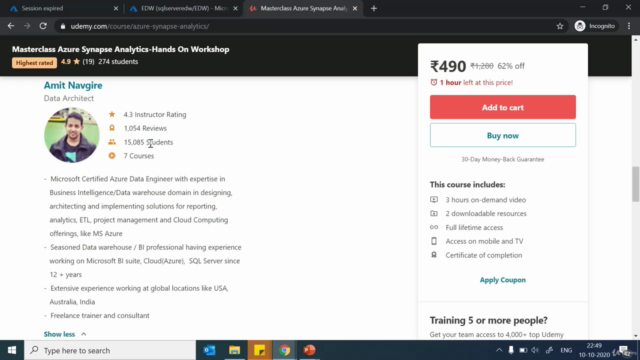 Data Warehousing with Azure Synapse Analytics : Hands on Lab – Screenshot 1
