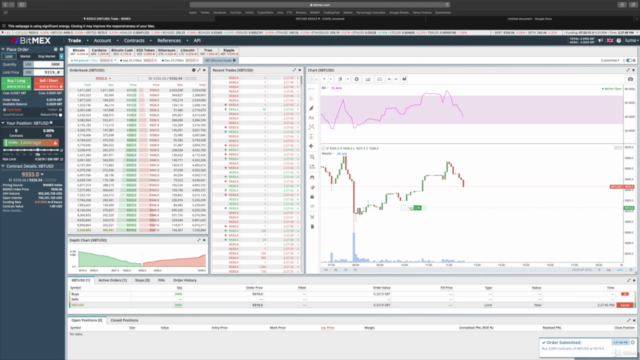 Cryptocurrency intraday trading – Screenshot 1