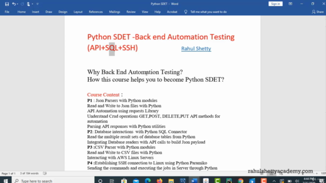 Learn API Automation Testing with Python & BDD Framework – Screenshot 1