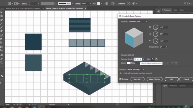 3D House Illustration with Adobe Illustrator for beginner – Screenshot 3