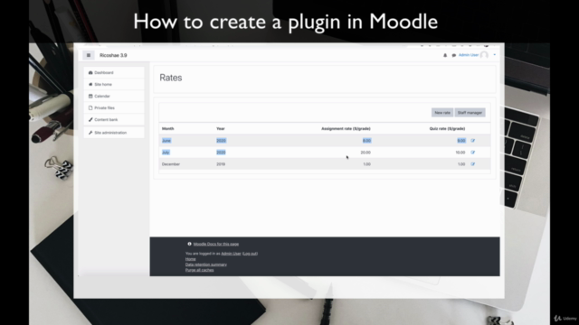 How to create a plugin for Moodle using PHP – Screenshot 2