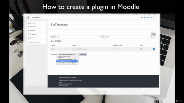 How to create a plugin for Moodle using PHP – Screenshot 4