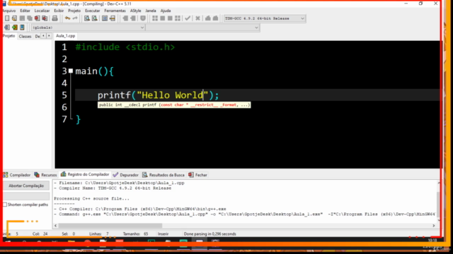 Curso de Linguagem C iniciante – Screenshot 2