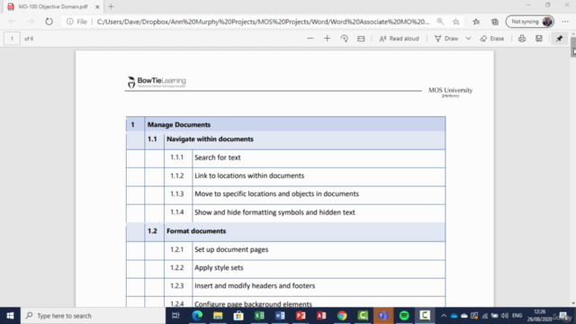 MO-100 Word (Office 2019) Associate Exam Preparation – Screenshot 2