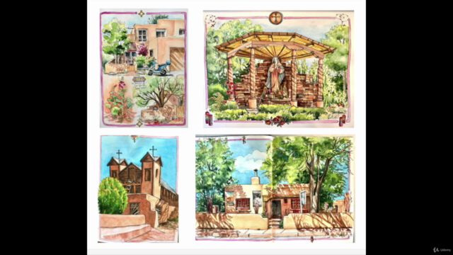 Traveler's Urban Sketchbook 4: Adding Watercolors – Screenshot 1