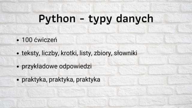 Python | 100 praktycznych ćwiczeń | Typy danych – Screenshot 4
