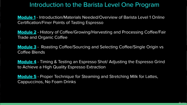 Professional Barista Level 1 Cert. Program - Espresso Coffee – Screenshot 4