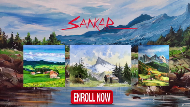 Switzerland Landscape Painting LIVE Tutorial with Big Canvas – Screenshot 4