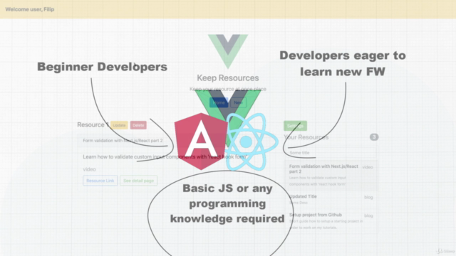 Vue JS 3, React JS & Angular - Guide to Popular Frameworks – Screenshot 1