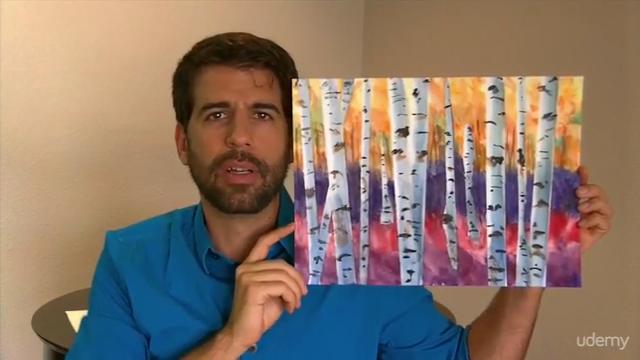 Paint this Aspen scene: Watercolor painting in 3 EASY steps – Screenshot 2