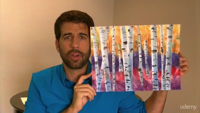Paint this Aspen scene: Watercolor painting in 3 EASY steps – Screenshot 3