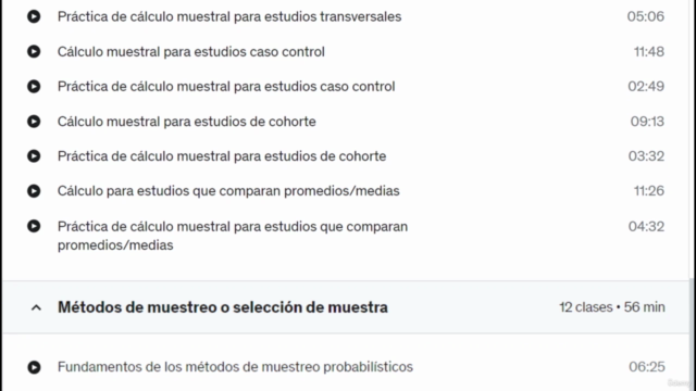 Métodos de Cálculo Muestral y Muestreo para Investigación – Screenshot 2