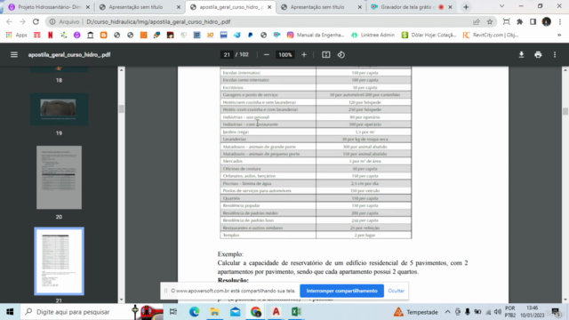 Projeto Hidrossanitário- Dimensionamento e Detalhamento – Screenshot 3