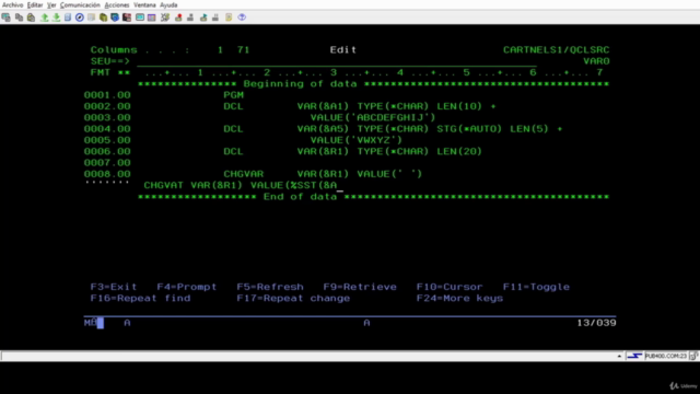 AS400 Control Language CL De básico a experto – Screenshot 3