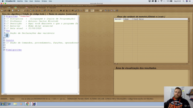 Lógica de Programação utilizando VisualG – Screenshot 1