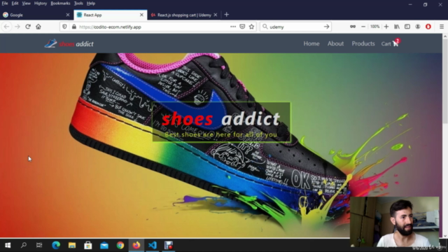 React.js shopping cart – Screenshot 1
